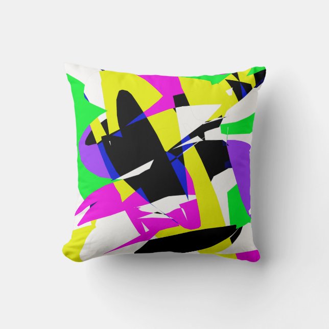 Funky Abstrait coloré Motif Coussin Cushion (Recto)