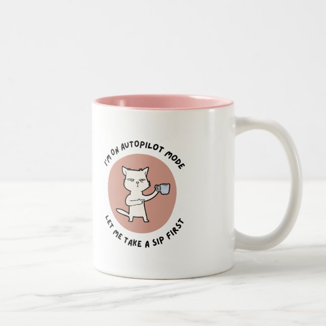Funky Autopilot Mode Café Mug - Conception de chat (Droit)