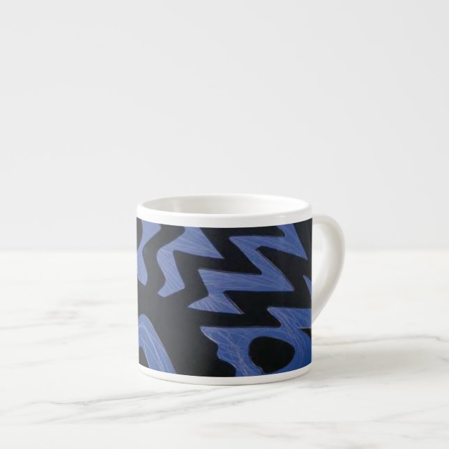 Funky Blue Zigzag Spécial Mug (Devant droit)