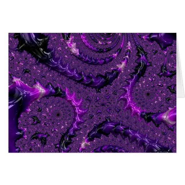 Funky Bold Boho Purple Digital Abstrait Fractal (Devant horizontal)
