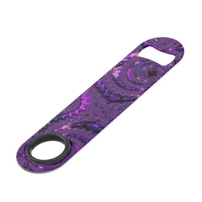 Funky Bold Boho Violet Abstrait Fractal Numérique (Dos Angle)