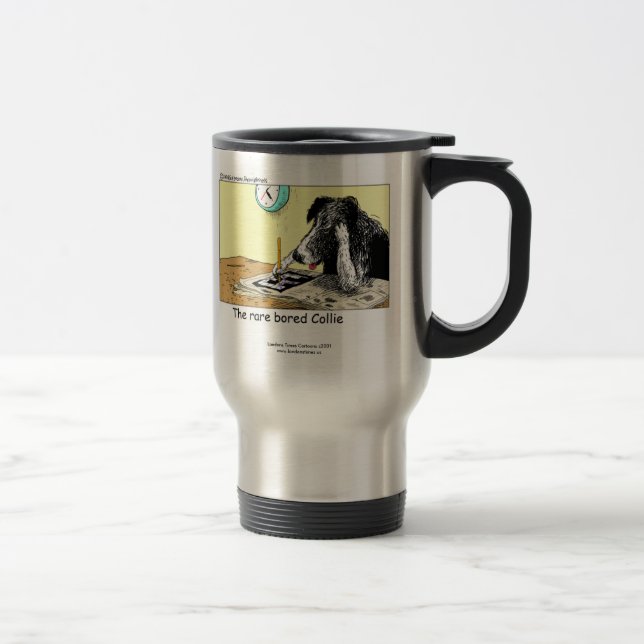 Funky Bordure Collie Voyage Mug (Droit)