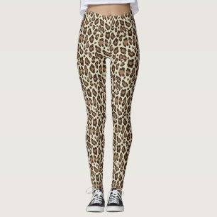 Funky Brown léopard Peau animal Imprimer Leggings