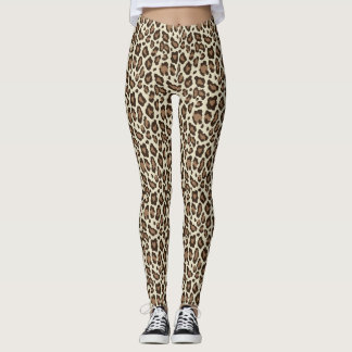 Funky Brown léopard Peau animal Imprimer Leggings