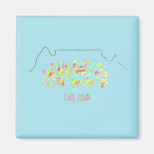 Funky Cape Town Table Mountain Magnet coloré