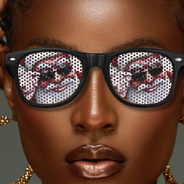 Funky Cool Père Noël en lunettes de soleil Noël (Christmas retro sunglasses with Santa Claus wearing glasses)