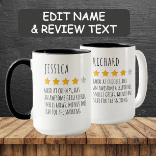 Funky Custom Name 5 Star Review Mug pour elle