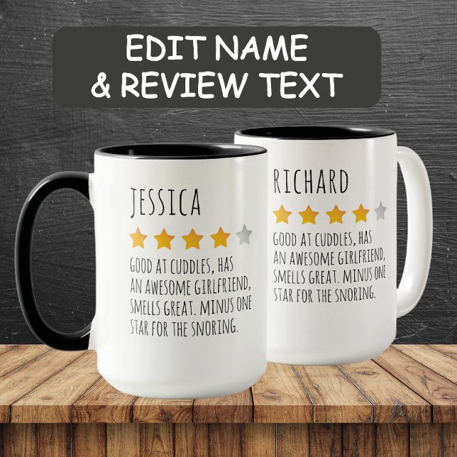 Funky Custom Name 5 Star Review Mug pour elle (Créateur téléchargé)