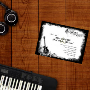 Funky Electric Guitare Music Faire-part de mariage