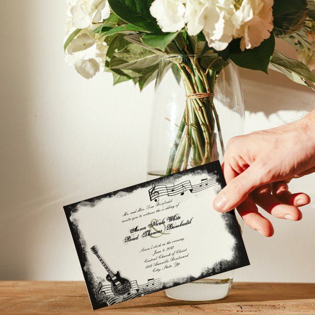 Funky Electric Guitare Music Faire-part de mariage (Créateur téléchargé)