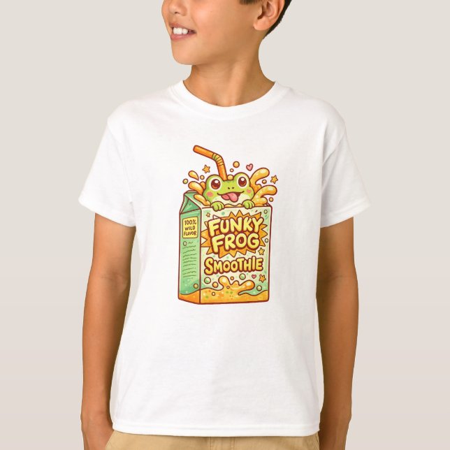 Funky Frog Smoothie Kids T-Shirt (Devant)