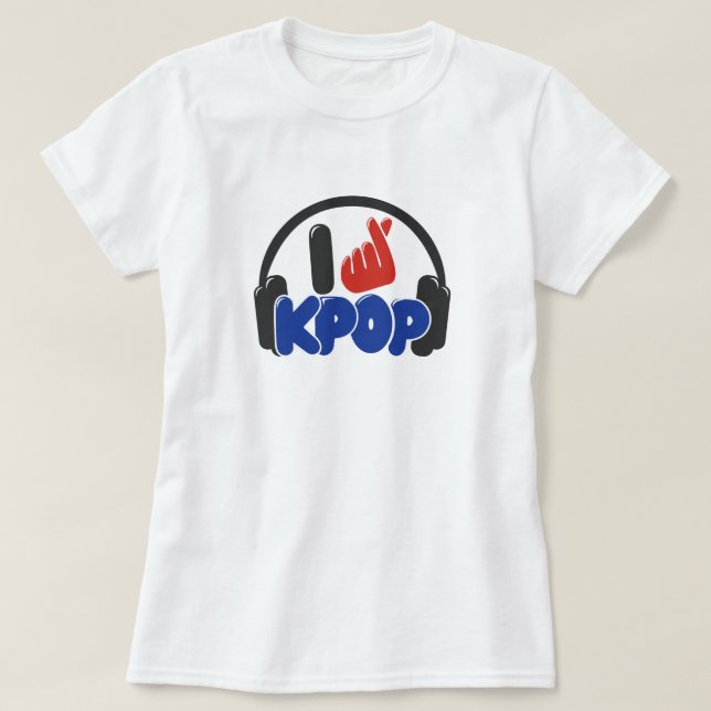 Funky I LOVE KPOP LOGO Basic T-Shirt (Design devant)