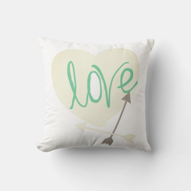 Funky Love Heart Flèches Jeter Coussin Oreiller (Recto)