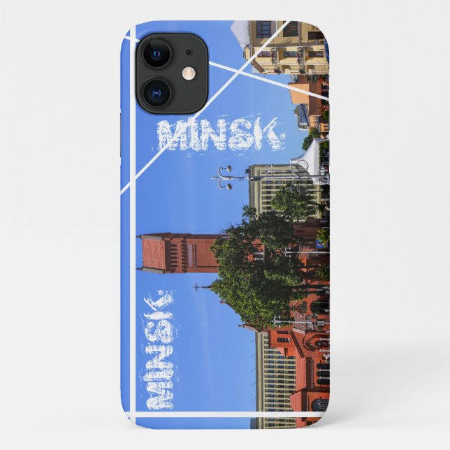 Funky Minsk Belarus Architecture iPhone 11 Coque (Dos)