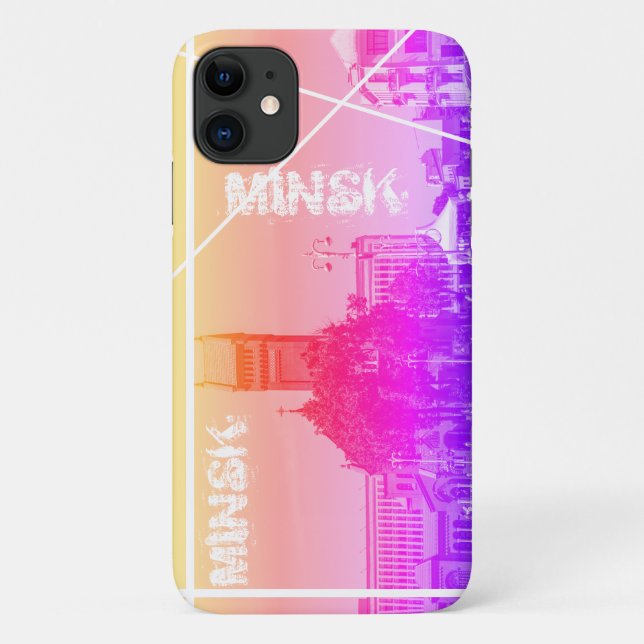 Funky Minsk Belarus Architecture iPhone 11 Coque (Dos)
