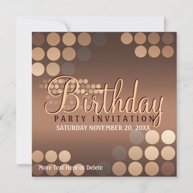 Funky Mocha Latte Party Anniversaire Invitation (Devant)