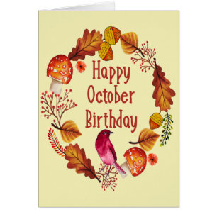 Funky Octobre Mois Anniversaire Feuilles d'automne