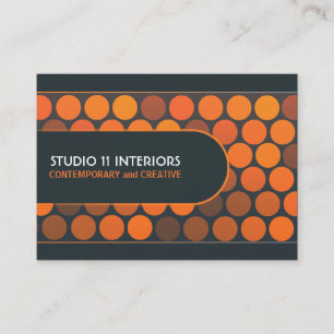 Funky Orange Dots Studio Cartes de visite intérieu