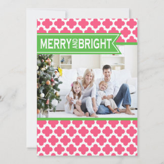 Funky Pink Green Quatrefoil Carte Appartement