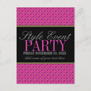 Funky Pink Motif Office Party Invitation Cartes