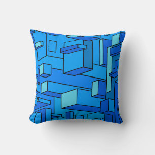 Funky Psychedelic Sapphire Blue Thaillow Oreiller