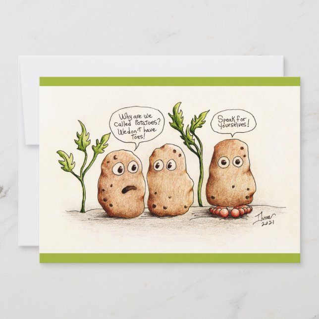 Funky Pun Potatoes Carte Plat (Devant)