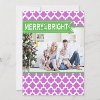 Funky Purple Green Quatrefoil Carte Plat Vacances