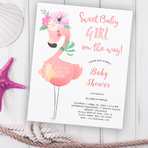 Funky rose flamingo floral baby shower BUDGET