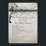 Funky Rustic Luxe Romantique programme de mariage<br><div class="desc">Invitations de mariage - assorties Programmes,  Menus,  Insérer des cartes et plus > Black Damask Invitations de mariage - Enregistrer la date - Cartes de réponse - Insérer des cartes - Cartes de siège - Menus de Mariage et plus encore.</div>