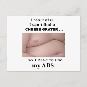 Funky Sarcastic Cheese Grater Abs Carte postale