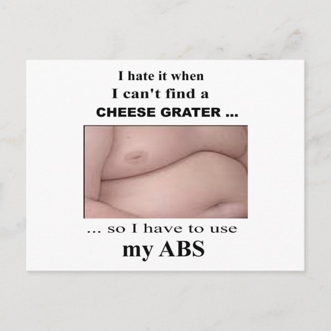 Funky Sarcastic Fromage Grater Abs Carte postale (Devant)