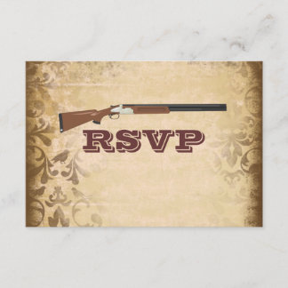 Funky Shotgun Mariage Brown Damask Cartes RSVP