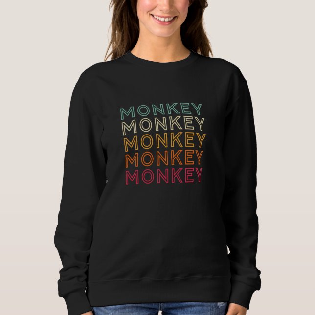 Funky Singe Ape Gorilla Retro Monkey Pullover (Devant)