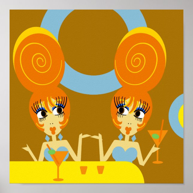 Funky Twins Pop Art Poster (Devant)