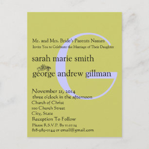 Funky UpBeat Faire-part de mariage Monogramme mode