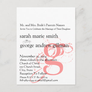 Funky UpBeat Faire-part de mariage Monogramme mode