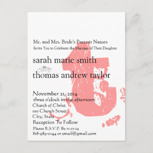 Funky UpBeat Faire-part de mariage Monogramme mode