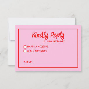 Funky vert rose rouge Scribble RSVP