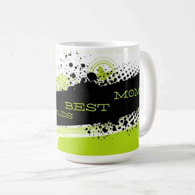 FUNKY WORLDS MEILLEUR MOM MUG MODÈLE (Devant droit)