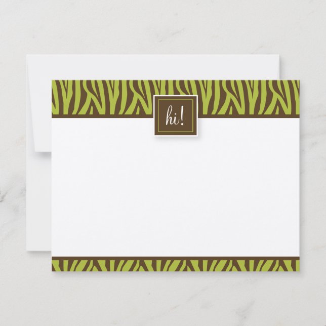 Funky Zebra Print Flat Note Cartes (MTV) (Devant)