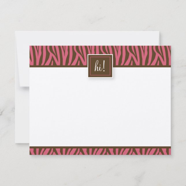 Funky Zebra Print Flat Note Cartes (Oscars) (Devant)