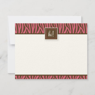 Funky Zebra Print Flat Note Cartes (Oscars)