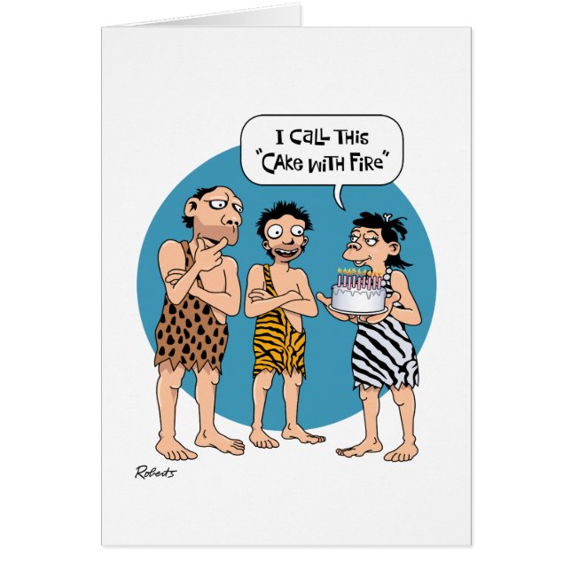 Funny 13e gâteau avec feu Anniversaire (Devant)