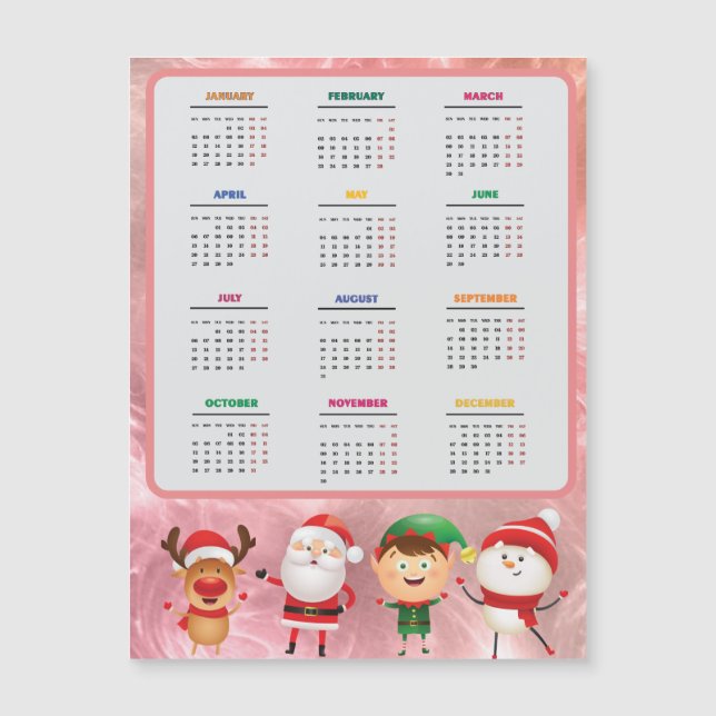 Funny 2025 Calendars Père Noël, Snowman, Reindeer (Devant)