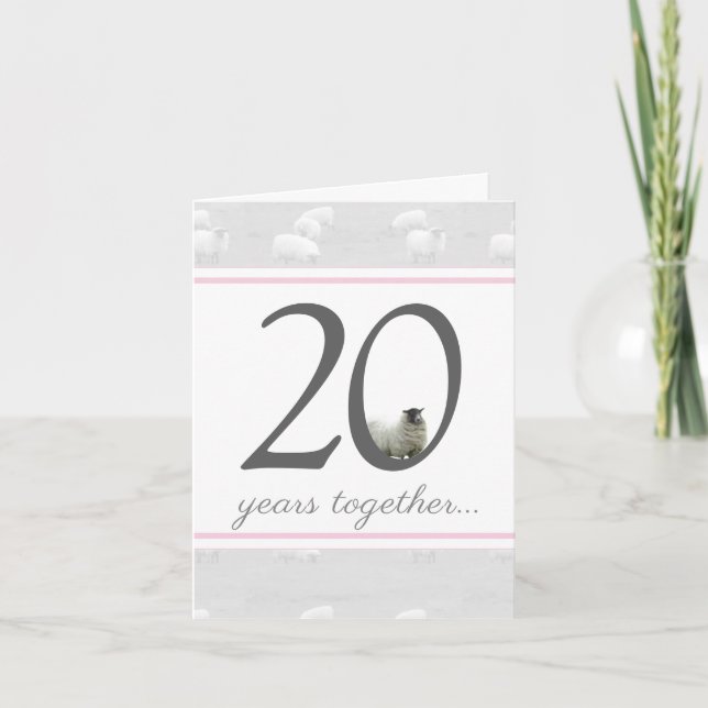 Funny 20e Chine Mariage Anniversaire carte mouton (Devant)