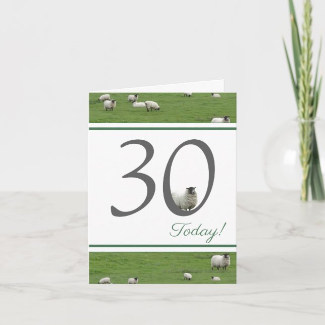 Funny 30e anniversaire carte de mouton (Devant)