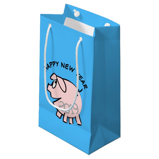 Funny 3 Cartoon Cochon Année 2019 Petit sac cadeau (Devant Angle)