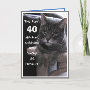 Funny 40e Anniversaire Carte Chat