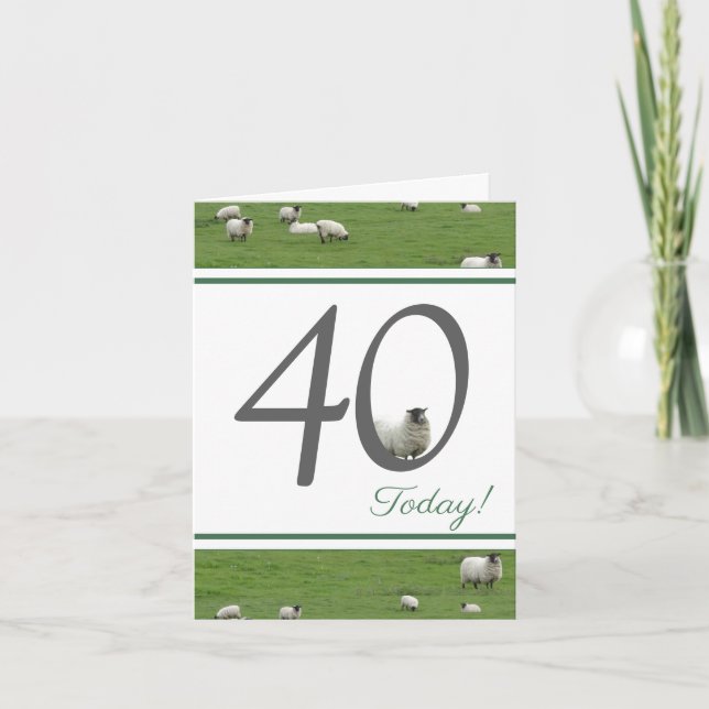 Funny 40e anniversaire carte de mouton (Devant)