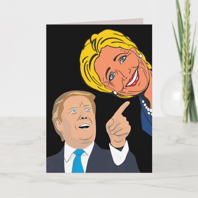 FUNNY 50E ANNIVERSAIRE TRUMP & CARTES DE HILLARY (Devant)